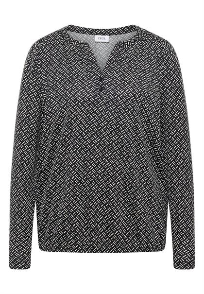 Gemustertes Tunika-Shirt light greige