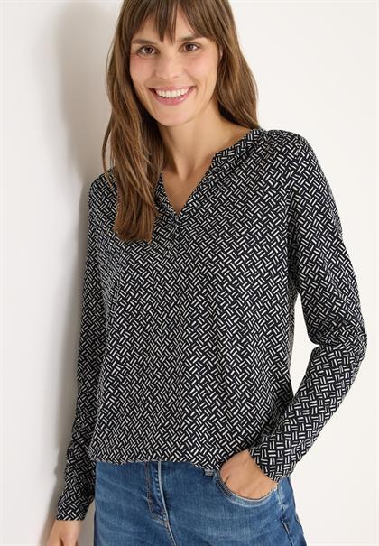 Gemustertes Tunika-Shirt light greige