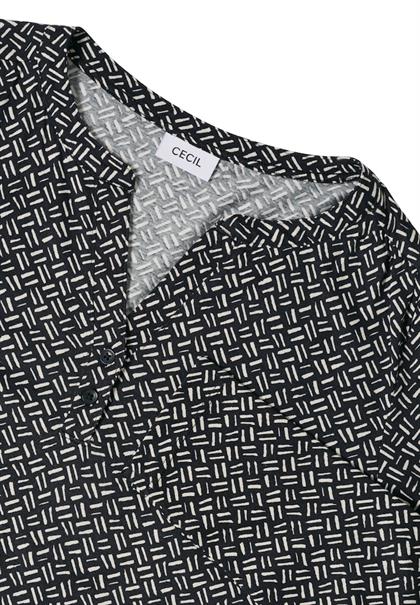 Gemustertes Tunika-Shirt light greige