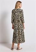 Gemustertes Volant-Kleid coastal beige