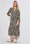Gemustertes Volant-Kleid coastal beige