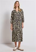 Gemustertes Volant-Kleid coastal beige