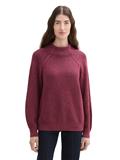 Gerippter Pullover mit Stehkragen blackberry rib structure