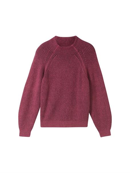 Gerippter Pullover mit Stehkragen blackberry rib structure