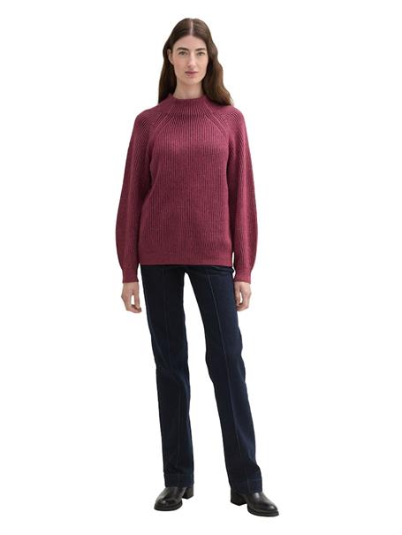 Gerippter Pullover mit Stehkragen blackberry rib structure