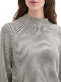 Gerippter Pullover mit Stehkragen explicit grey rib structure
