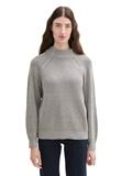 Gerippter Pullover mit Stehkragen explicit grey rib structure