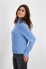 Gerippter Pullover mit Zopfmuster arctic blue