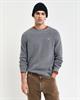 Gerippter Rundhalspullover aus Baumwoll-Woll-Gemisch dark grey melange