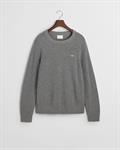 Gerippter Rundhalspullover aus Baumwoll-Woll-Gemisch dark grey melange