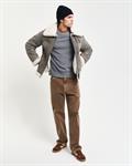 Gerippter Rundhalspullover aus Baumwoll-Woll-Gemisch dark grey melange