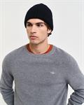 Gerippter Rundhalspullover aus Baumwoll-Woll-Gemisch dark grey melange