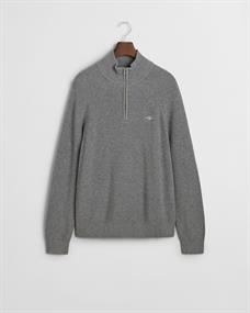 Gerippter Troyer aus Baumwoll-Woll-Gemisch dark grey melange