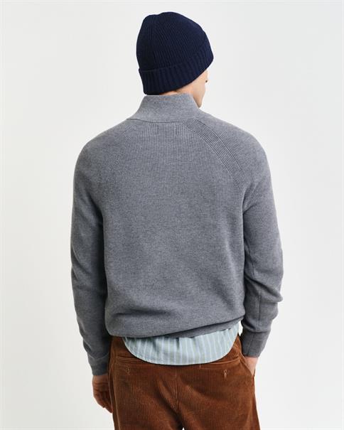 Gerippter Troyer aus Baumwoll-Woll-Gemisch dark grey melange