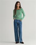 Geripptes Langarm-T-Shirt mit Streifen lavish green