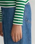 Geripptes Langarm-T-Shirt mit Streifen lavish green