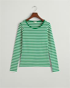 Geripptes Langarm-T-Shirt mit Streifen lavish green