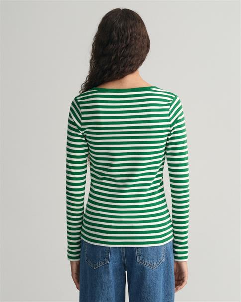 Geripptes Langarm-T-Shirt mit Streifen lavish green