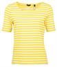 Geripptes Streifen-T-Shirt mit halblangem Arm gelb