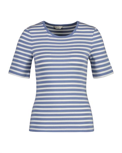 Geripptes T-Shirt mit Streifen blue water