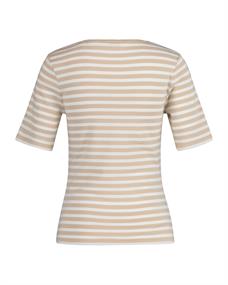 Geripptes T-Shirt mit Streifen dry sand