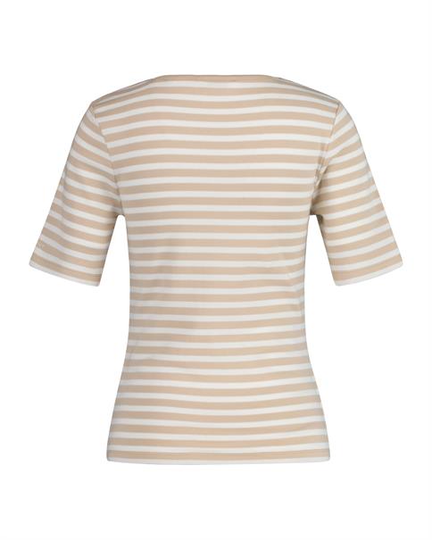 Geripptes T-Shirt mit Streifen dry sand