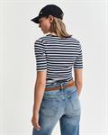 Geripptes T-Shirt mit Streifen evening blue