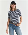 Geripptes T-Shirt mit Streifen evening blue