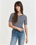 Geripptes T-Shirt mit Streifen evening blue