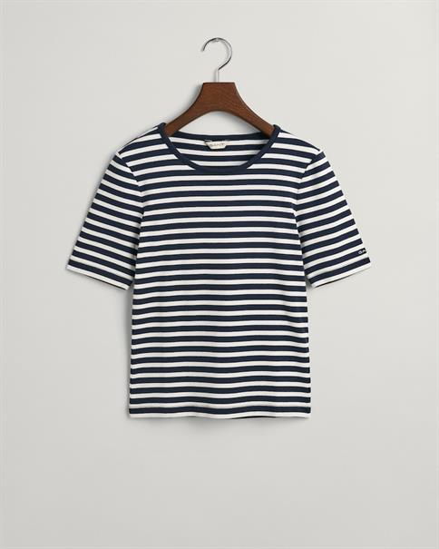 Geripptes T-Shirt mit Streifen evening blue