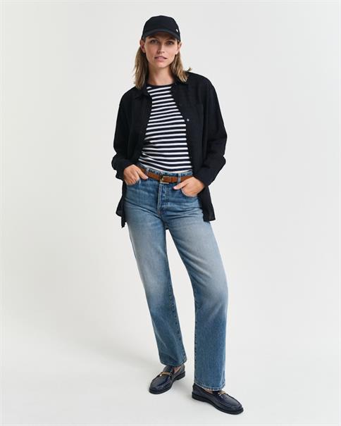 Geripptes T-Shirt mit Streifen evening blue