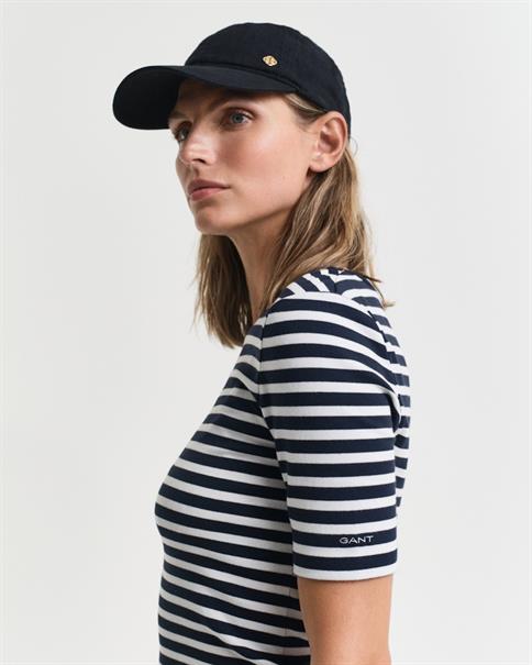 Geripptes T-Shirt mit Streifen evening blue
