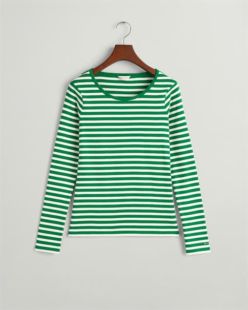 Geripptes T-Shirt mit Streifen lavish green