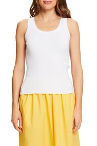 Geripptes Tanktop white