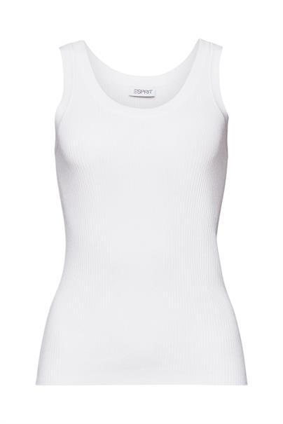 Geripptes Tanktop white