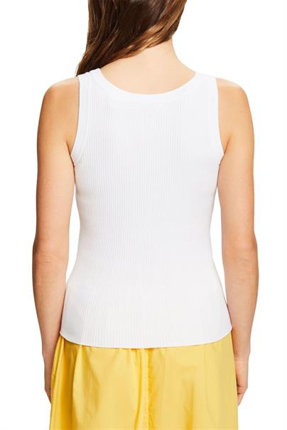 Geripptes Tanktop white