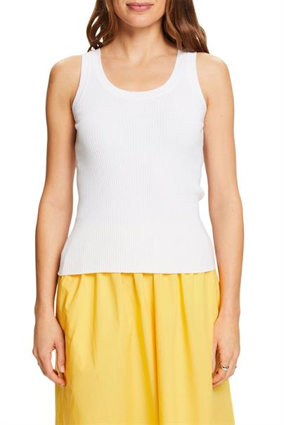 Geripptes Tanktop white