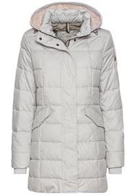 Gesteppte Jacke mit abnehmbarer Kapuze silver