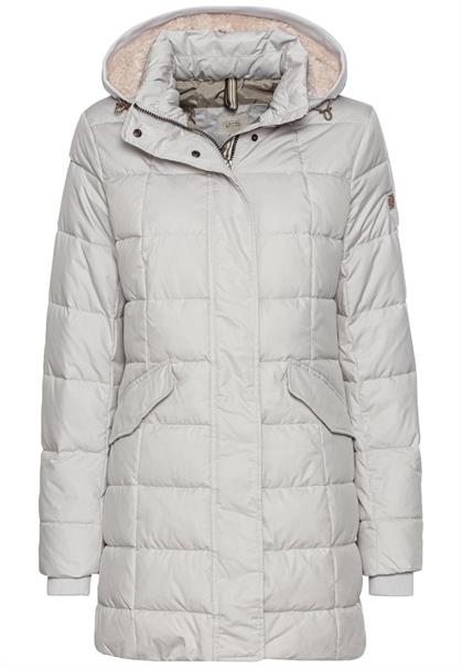 Gesteppte Jacke mit abnehmbarer Kapuze silver