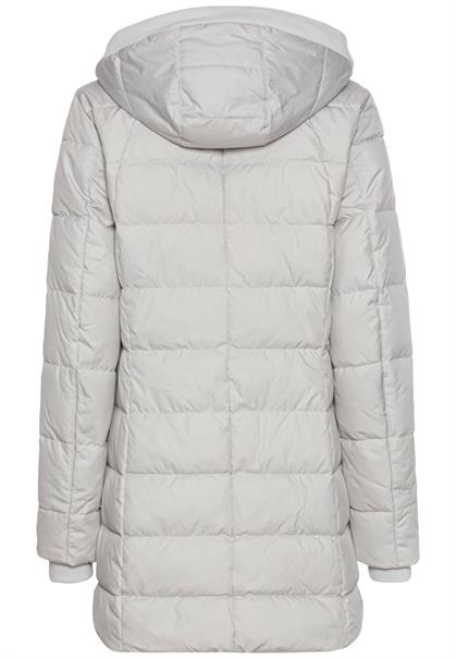 Gesteppte Jacke mit abnehmbarer Kapuze silver