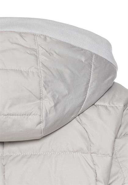 Gesteppte Jacke mit abnehmbarer Kapuze silver