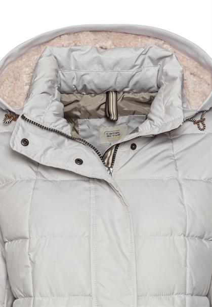 Gesteppte Jacke mit abnehmbarer Kapuze silver