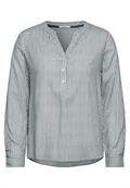 Gestreifte Basic Bluse fir green