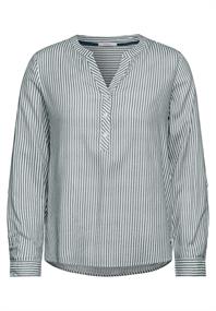 Gestreifte Basic Bluse fir green