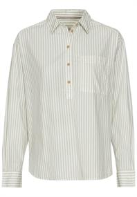 Gestreifte Bluse aus reiner Baumwolle eukalyptus stripes