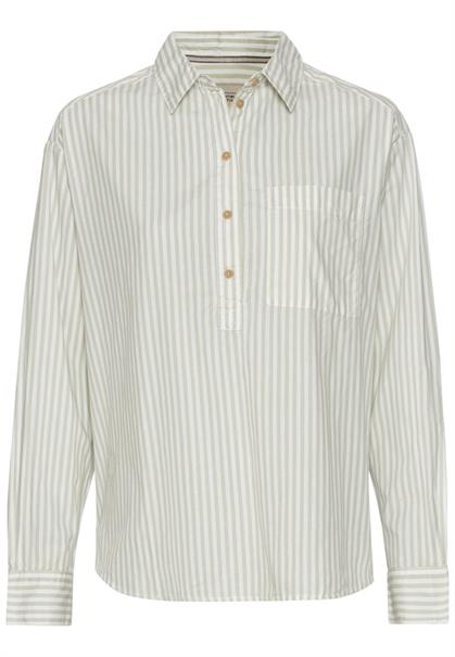 Gestreifte Bluse aus reiner Baumwolle eukalyptus stripes