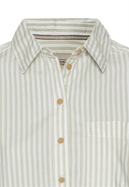 Gestreifte Bluse aus reiner Baumwolle eukalyptus stripes