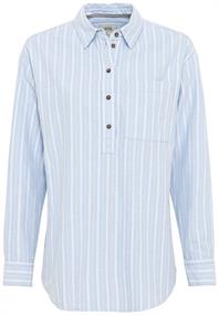 Gestreifte Bluse aus reiner Baumwolle light blue striped