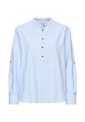 Gestreifte Bluse mit krempelbaren Ärmeln light blue