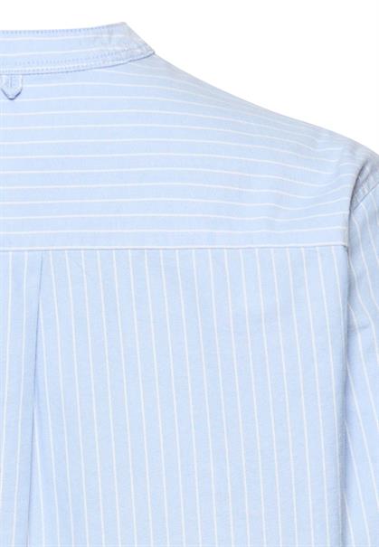 Gestreifte Bluse mit krempelbaren Ärmeln light blue
